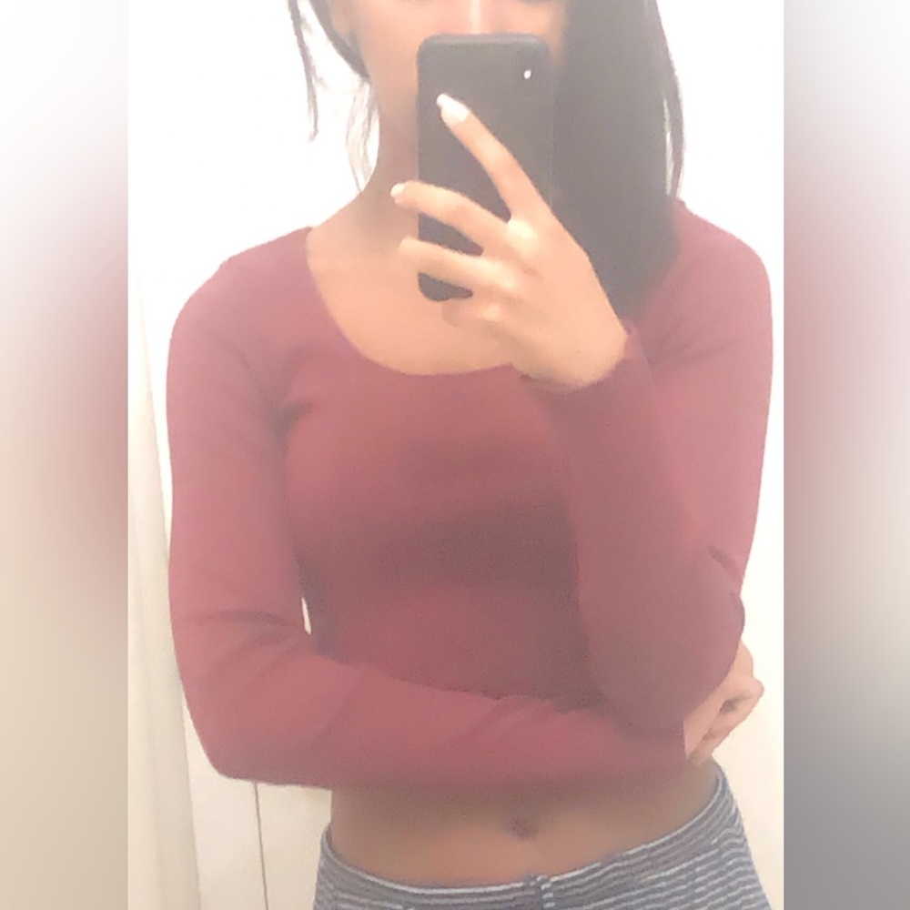 brandy melville red long sleeve top